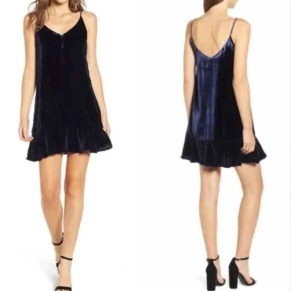 Rails Audrina Velvet Sleeveless Slip Dress Navy Blue Size Small‎ - Picture 1 of 10